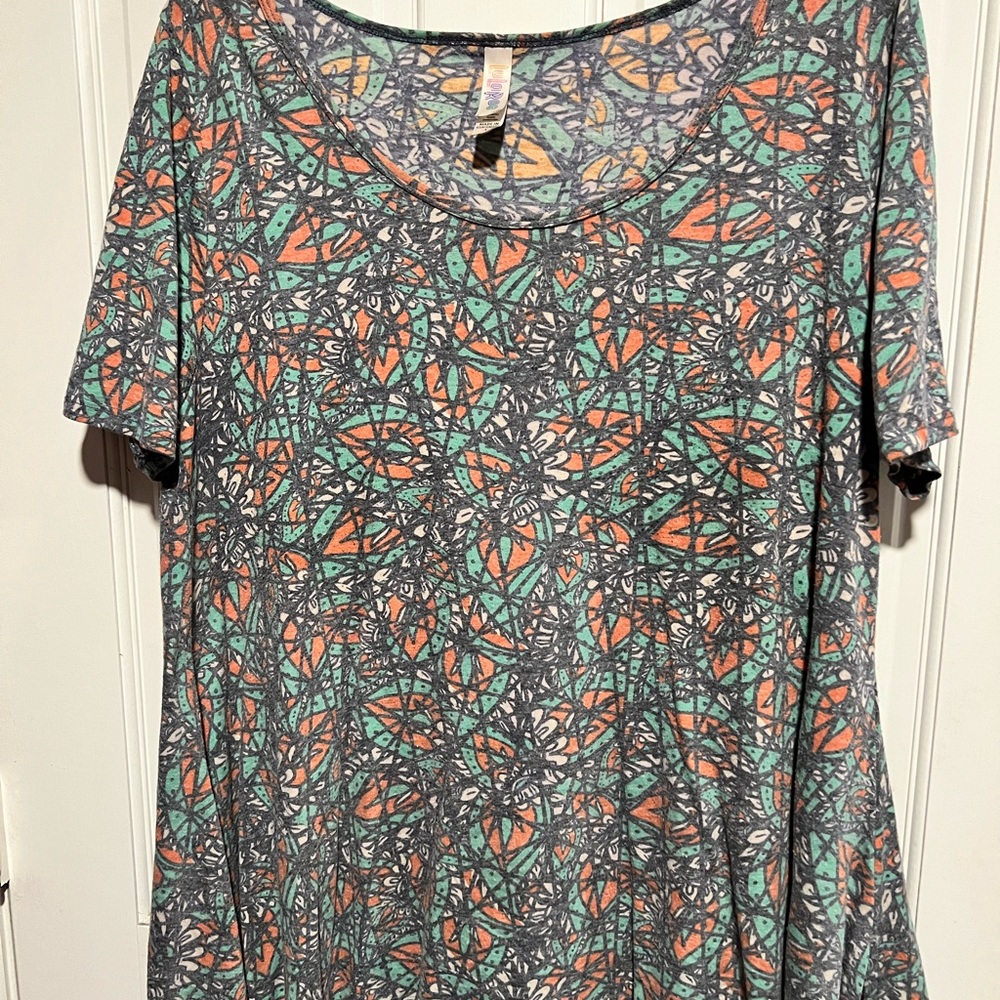Orange, Grey, Teal Patterned Perfect T
